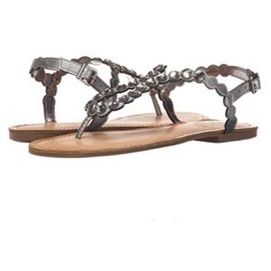 UNLISTED BY KENNETH COLE Pewter Magic Coin Sandals
